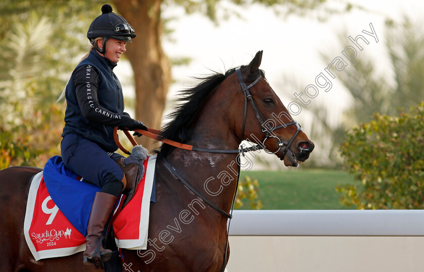 Enemy-0004 
 ENEMY training for The Red Sea Turf Handicap
King Abdulaziz Racecourse, Saudi Arabia 20 Feb 2024 - Pic Steven Cargill / Racingfotos.com