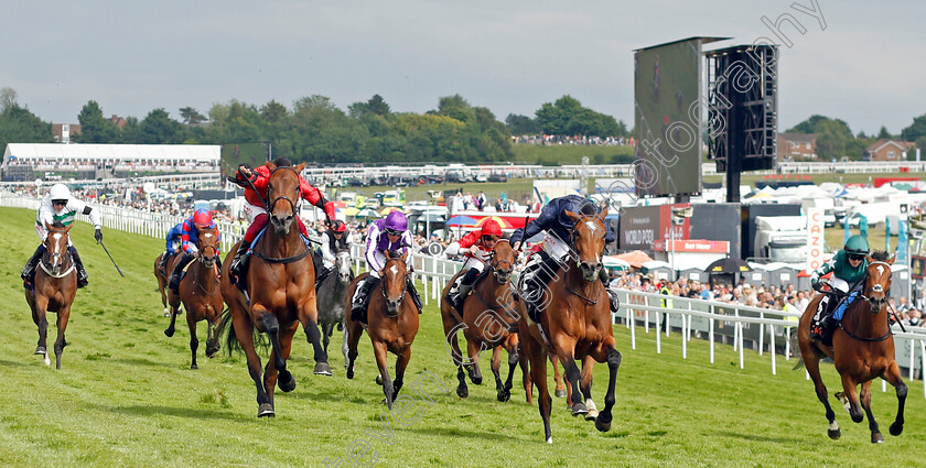 Tuesday-0002 
 TUESDAY (centre, Ryan Moore) beats EMILY UPJOHN (left) and NASHWA (right) in The Cazoo Oaks
Epsom 3 Jun 2022 - Pic Steven Cargill / Racingfotos.com