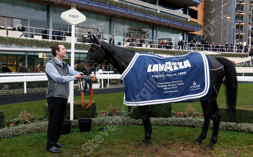 Gold-Present-0007 
 GOLD PRESENT after The Lavazza Silver Cup Handicap Chase Ascot 23 Dec 2017 - Pic Steven Cargill / Racingfotos.com