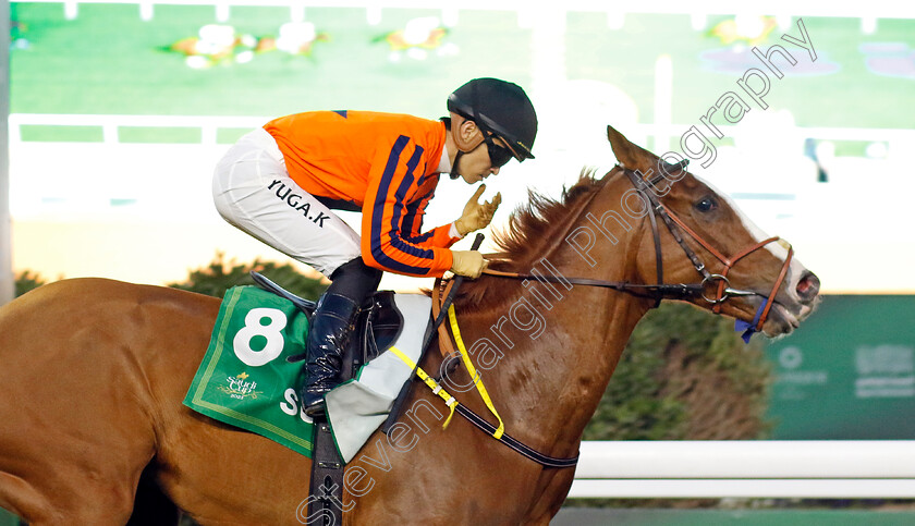 Starcat-0002 
 STARCAT (Yuga Kawada) wins The International Jockeys Challenge R4 
King Abdulaziz Racecourse, Kingdom of Saudi Arabia, 24 Feb 2023 - Pic Steven Cargill / Racingfotos.com