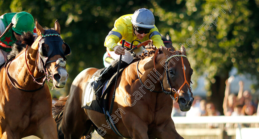 Spring-Bloom-0001 
 SPRING BLOOM (right, Richard Kingscote) beats DASHING DICK (left) in The Maritime Cargo Services Outperforming The Oppositin Handicap
Newmarket 9 Aug 2024 - Pic Steven Cargill / Racingfotos.com