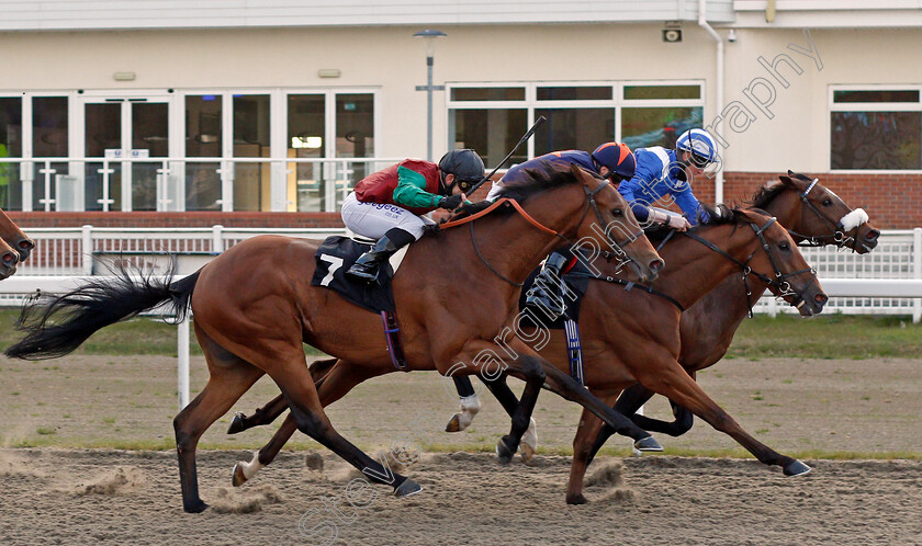 Dawaam-0004 
 DAWAAM (farside, Jim Crowley) beats ARIJ (2nd right) and HABIT ROUGE (7) in The Bigger Pools With tote.co.uk PMU Partnership Handicap
Chelmsford 29 Apr 2021 - Pic Steven Cargill / Racingfotos.com