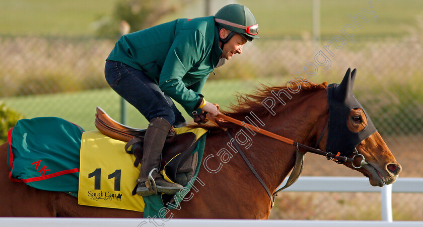 Ebaiyra-0002 
 EBAIYRA training for the Turf Cup
King Abdulaziz Racetrack, Riyadh, Saudi Arabia 24 Feb 2022 - Pic Steven Cargill / Racingfotos.com