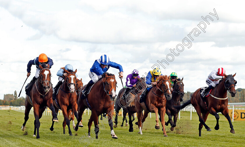 Tabarrak-0001 
 TABARRAK (centre, Jim Crowley) beats ACCIDENTAL AGENT (left) and URBAN FOX (right) in The Dubai Duty Free Tennis Championships Cup Stakes Newbury 22 Sep 2017 - Pic Steven Cargill / Racingfotos.com