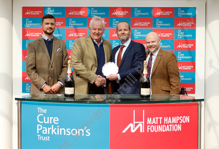 Mister-Whitaker-0007 
 Presentation to Tim Radford for The Cure Parkinson's And Hambo Foundation Silver Trophy won by MISTER WHITAKER
Cheltenham 17 Apr 2019 - Pic Steven Cargill / Racingfotos.com