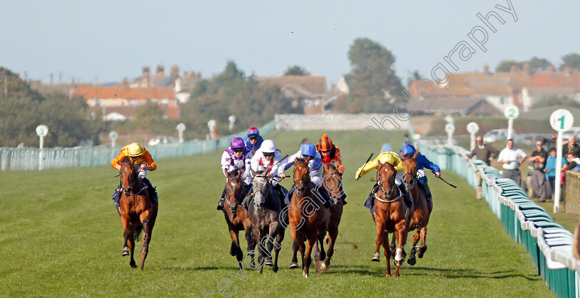 Summer-Moon-0003 
 SUMMER MOON (yellow, Ryan Moore) beats PROTECTED GUEST (centre) in The Dan Hague Betting On The Rails Handicap
Yarmouth 19 Sep 2019 - Pic Steven Cargill / Racingfotos.com