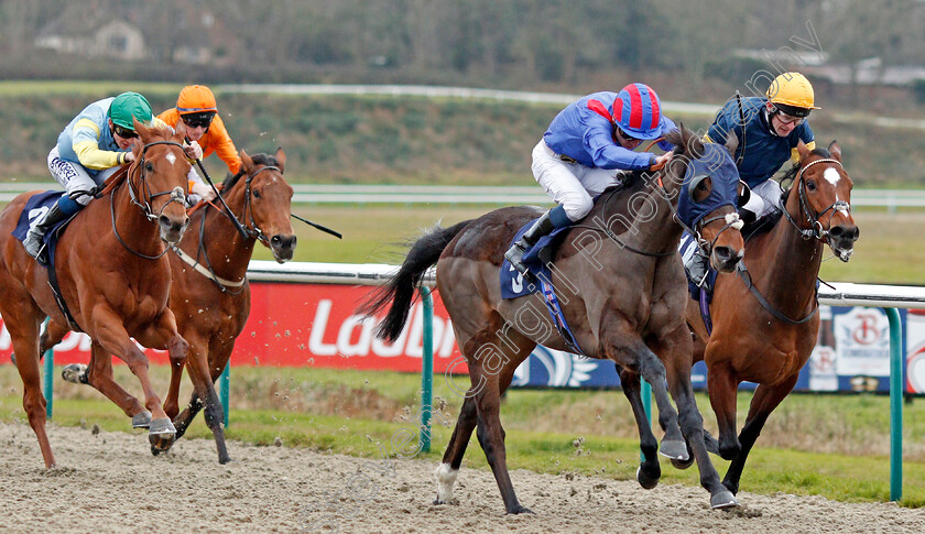 Dubious-Affair-0004 
 DUBIOUS AFFAIR (Kieran Shoemark) beats MERRY VALE (right) in The Betway Novice Stakes
Lingfield 11 Dec 2019 - Pic Steven Cargill / Racingfotos.com