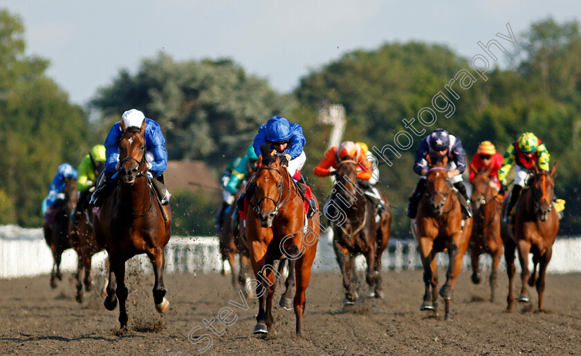 Mutafawwig-0004 
 MUTAFAWWIG (centre, Oisin Murphy) beats VALIANT PRINCE (left) in The Unibet Casino Deposit £10 Get £40 Bonus Novice Stakes Div1
Kempton 4 Aug 2021 - Pic Steven Cargill / Racingfotos.com