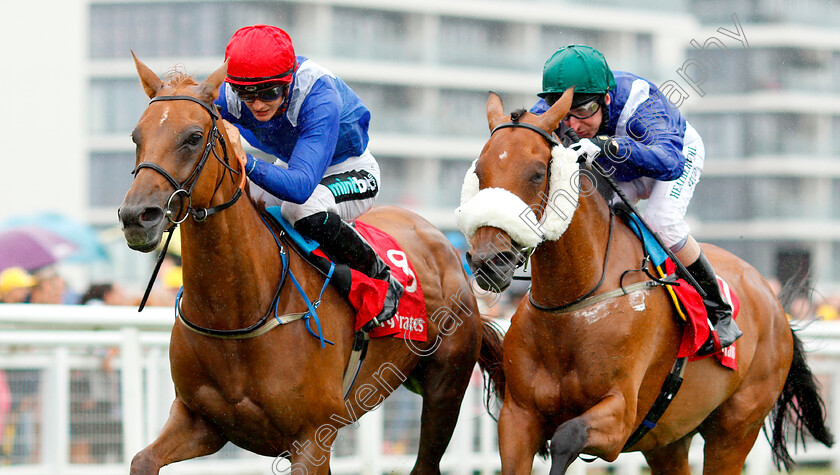 Taqdeeraat-0003 
 TAQDEERAAT (left, Harry Bentley) beats RAFEEF (right) in The Emirates Premier Handicap. 
Newbury 29 Jul 2018 - Pic Steven Cargill / Racingfotos.com