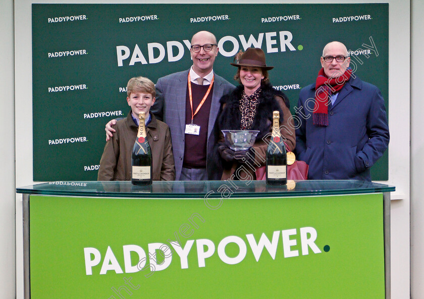 Skandiburg-0008 
 Presentation to Kate and Andrew Brooks for The Paddy Power 69 Sleeps To Cheltenham Handicap Hurdle won by SKANDIBURG
Cheltenham 1 Jan 2020 - Pic Steven Cargill / Racingfotos.com