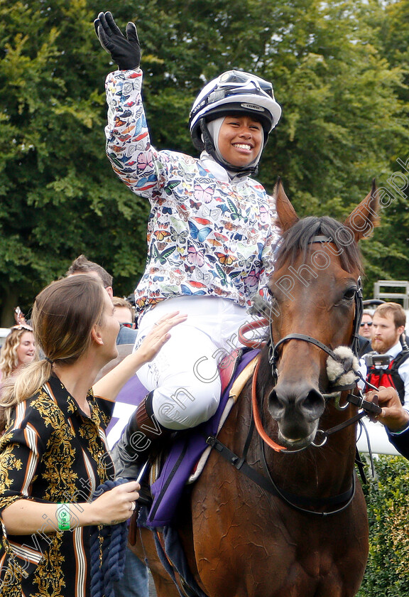 Haverland-0008 
 HAVERLAND (Khadijah Mellah) after The Magnolia Cup
Goodwood 1 Aug 2019 - Pic Steven Cargill / Racingfotos.com