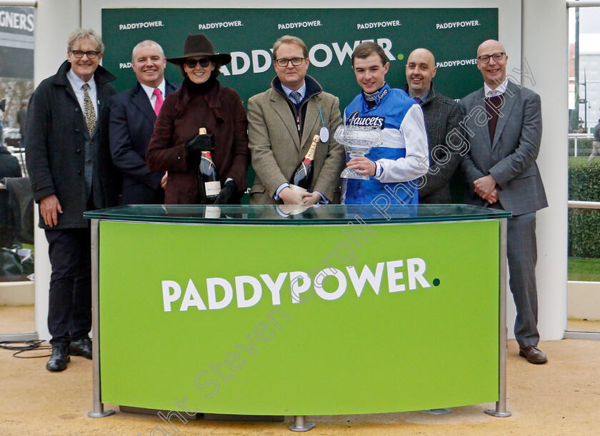 Cepage-0008 
 Presentation to Venetia Williams, Charlie Deutsch and owners for The Paddy Power 45 Sleeps To Cheltenham Trophy Handicap Chase won by CEPAGE
Cheltenham 25 Jan 2020 - Pic Steven Cargill / Racingfotos.com