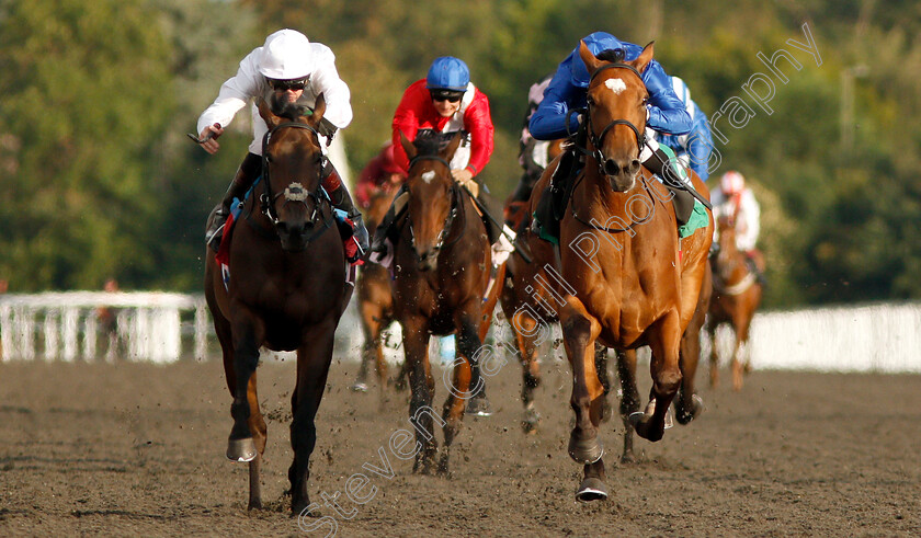 Expressionism-0004 
 EXPRESSIONISM (right, William Buick) beats ILLUMINED (left) in The Get Switched On With Matchbook Fillies Novice Stakes
Kempton 7 Aug 2019 - Pic Steven Cargill / Racingfotos.com