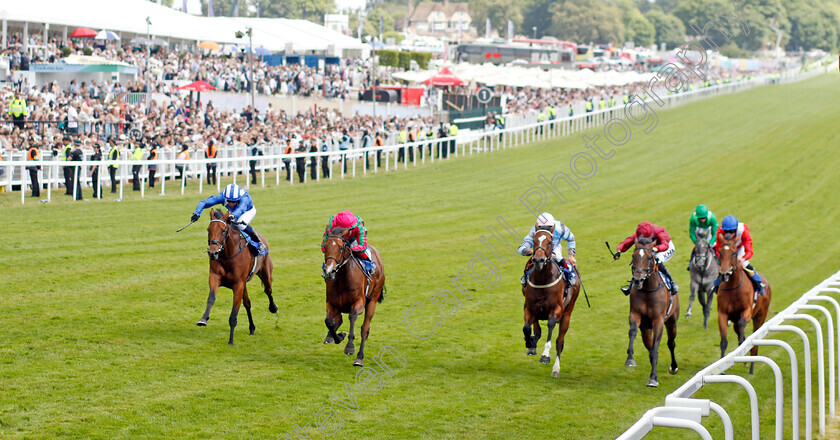 Prosperous-Voyage-0004 
 PROSPEROUS VOYAGE (2nd left, Frankie Dettori) beats SHAARA (left) ASTRAL BEAU (2nd right) and RANDOM HARVEST (right) in The Princess Elizabeth Stakes
Epsom 3 Jun 2023 - Pic Steven Cargill / Racingfotos.com