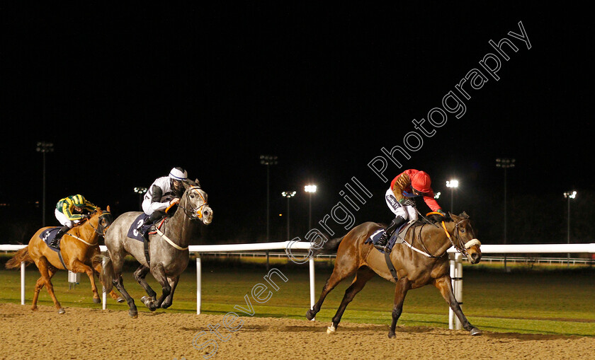 Athmad-0002 
 ATHMAD (Paul Mulrennan) beats PRECISION STORM (centre) in The Betway Handicap
Wolverhampton 4 Jan 2021 - Pic Steven Cargill / Racingfotos.com