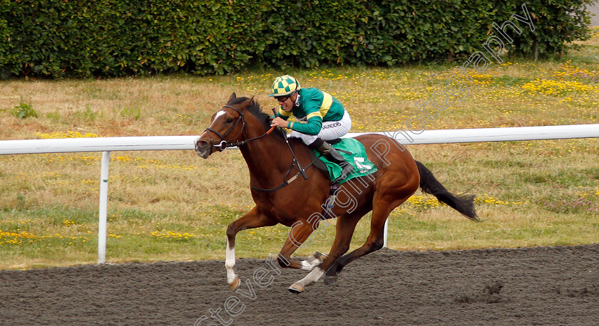 Quick-Breath-0003 
 QUICK BREATH (Tyler Saunders) wins The 100% Profits Boost At 32RedSport.com Handicap
Kempton 5 Jun 2019 - Pic Steven Cargill / Racingfotos.com