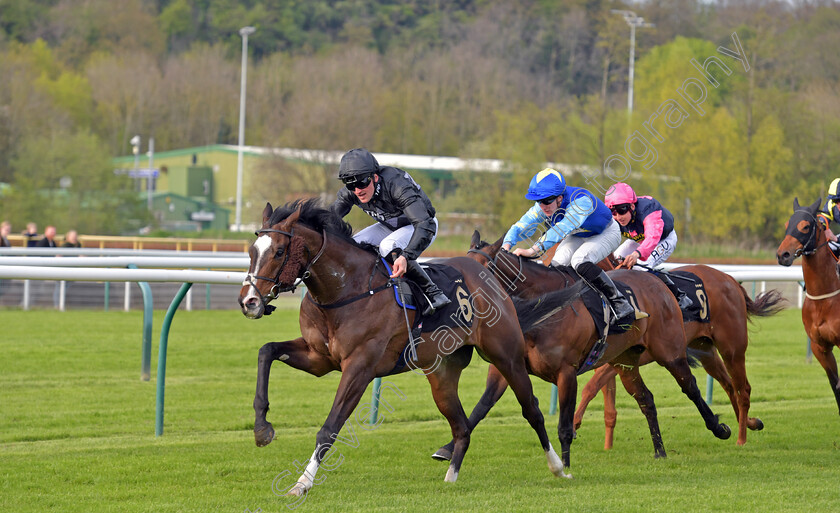 Rajmeister-0009 
 RAJMEISTER (Harry Burns) wins The British Racing Supports Stephen Lawrence Day Apprentice Handicap
Nottingham 22 Apr 2023 - pic Steven Cargill / Becky Bailey / Racingfotos.com