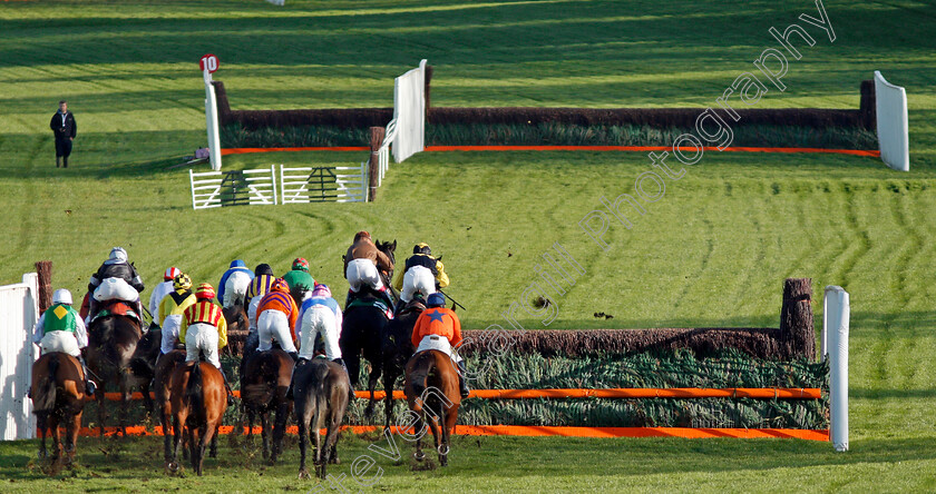 Cheltenham-0002 
 WHAT A MOMENT (Mr R O Harding, right) with the field on his way to winning The Markel Insurance Amateur Riders Handicap Chase Cheltenham 17 Nov 2017 - Pic Steven Cargill / Racingfotos.com