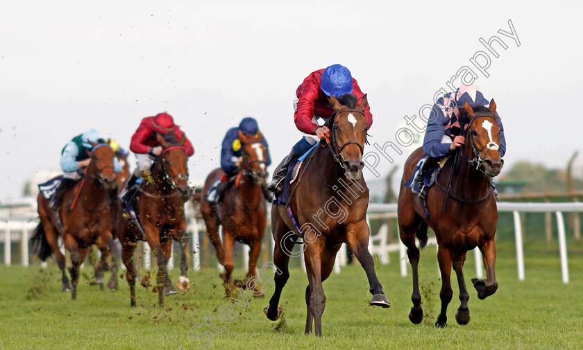 Random-Harvest-0004 
 RANDOM HARVEST (William Buick) beats DANCING TO WIN (right) in The British Stallion Studs EBF Fillies Novice Stakes
Yarmouth 20 Oct 2020 - Pic Steven Cargill / Racingfotos.com