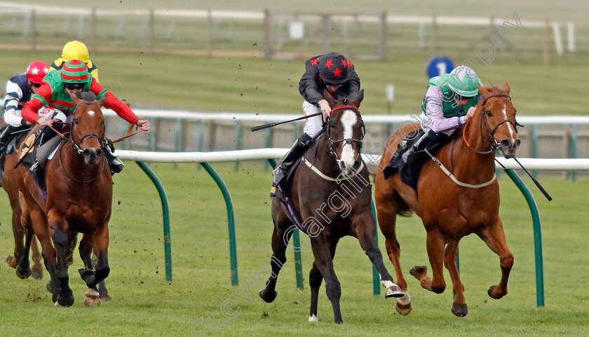 Dream-Composer-0003 
 DREAM COMPOSER (centre, Dougie Costello) beats LIHOU (right) in The Bet Boost At bet365 Handicap
Newmarket 18 Apr 2023 - Pic Steven Cargill / Racingfotos.com