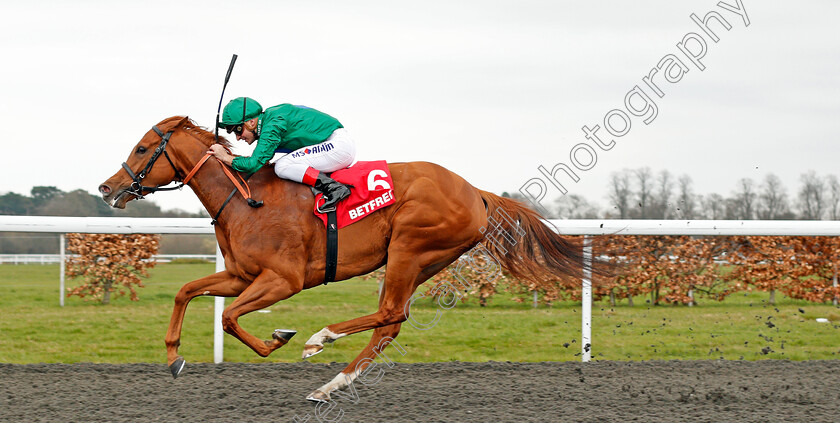 Raven s-Lady-0004 
 RAVEN'S LADY (Andrea Atzeni) wins The Betfred Supports Jack Berry House Handicap Kempton 7 Apr 2018 - Pic Steven Cargill / Racingfotos.com