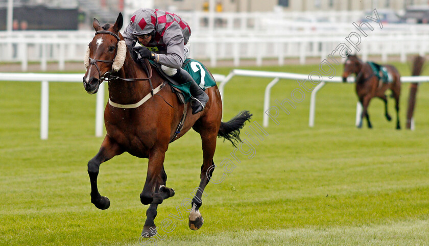 Barel-Of-Laughs-0005 
 BAREL OF LAUGHS (Alex Edwards) wins The Timico Mixed Open Gold Cup Final Hunters Chase Cheltenham 4 May 2018 - Pic Steven Cargill / Racingfotos.com