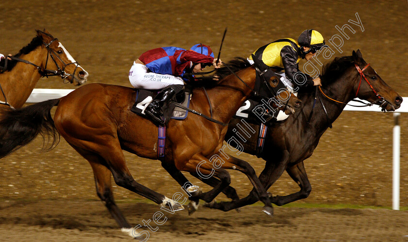 Breaking-Records-0007 
 BREAKING RECORDS (4, Ray Dawson) beats HUMAN NATURE (right) in The £20 Free Bets At totesport.com Apprentice Handicap
Chelmsford 29 Nov 2018 - Pic Steven Cargill / Racingfotos.com