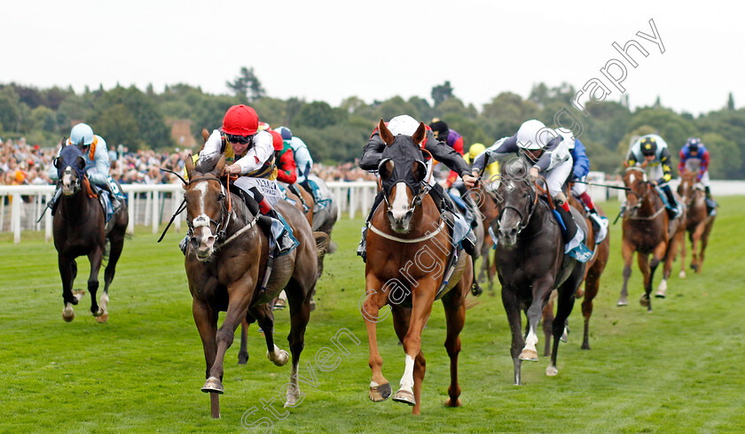 Blue-For-You-0002 
 BLUE FOR YOU (centre, Daniel Tudhope) beats ESCOBAR (left) in The Clipper Logistics Handicap
York 18 Aug 2022 - Pic Steven Cargill / Racingfotos.com