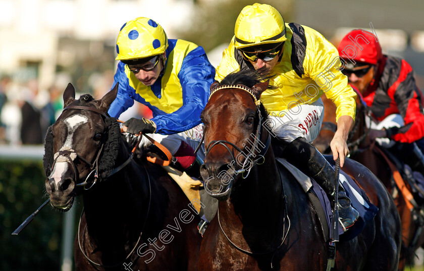 Yaroogh-0002 
 YAROOGH (right, Tom Marquand) beats SPELL MASTER (left) in The Hilton Garden Inn Nursery
Doncaster 12 Sep 2024 - Pic Steven Cargill / Racingfotos.com