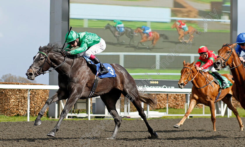 Running-Lion-0003 
 RUNNING LION (Oisin Murphy) wins The Racing TV Fillies Conditions Stakes
Kempton 10 Apr 2023 - Pic Steven Cargill / Racingfotos.com