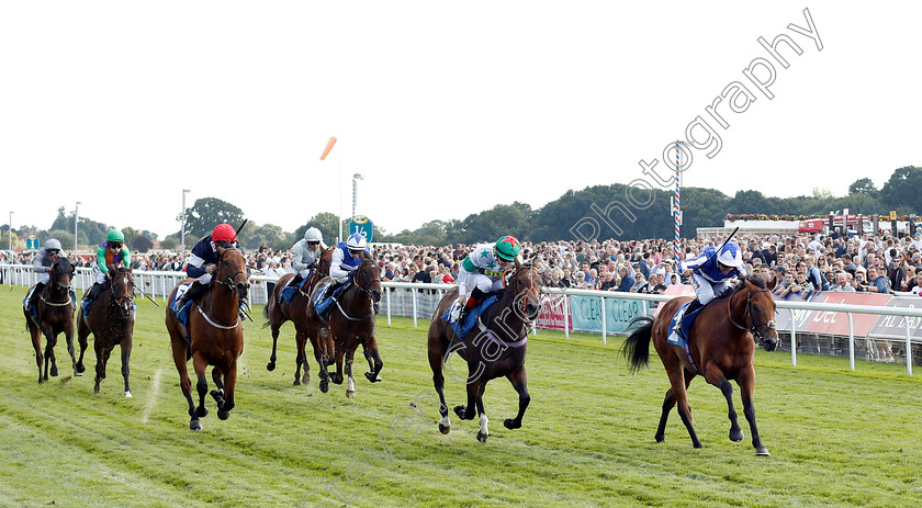 Well-Done-Fox-0001 
 WELL DONE FOX (Jim Crowley) beats DEIA GLORY (2nd right) in The Julia Graves Roses Stakes
York 25 Aug 2018 - Pic Steven Cargill / Racingfotos.com