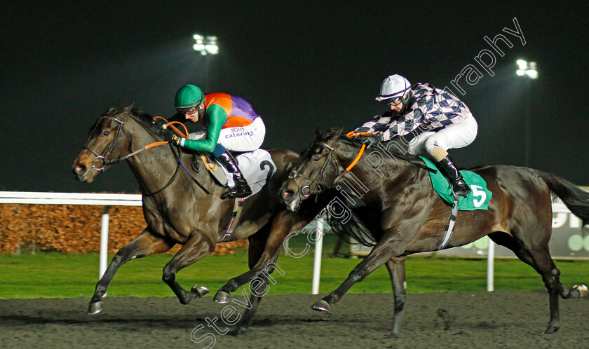 Andronicus-Beau-0003 
 ANDRONICUS BEAU (right, Richard Kingscote) beats RAZOR GLASS (left) in The Unibet Extra Place Offers Every Day Nursery
Kempton 2 Dec 2020 - Pic Steven Cargill / Racingfotos.com