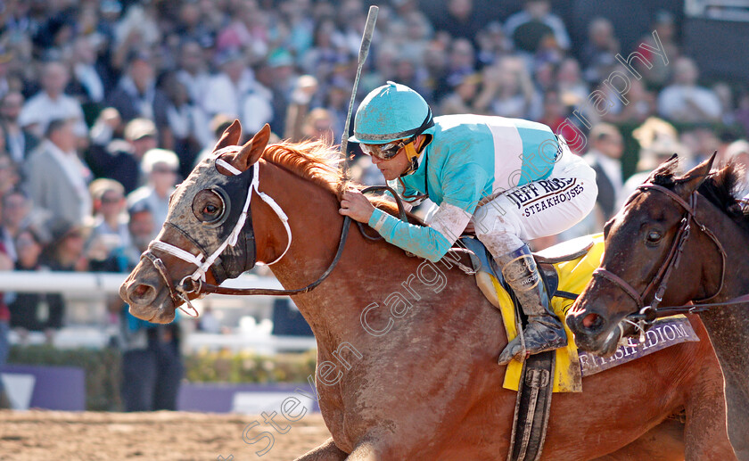 British-Idiom-0007 
 BRITISH IDIOM (Javier Castellano) wins The Breeders' Cup Juvenile Fillies
Santa Anita USA 1 Nov 2019 - Pic Steven Cargill / Racingfotos.com