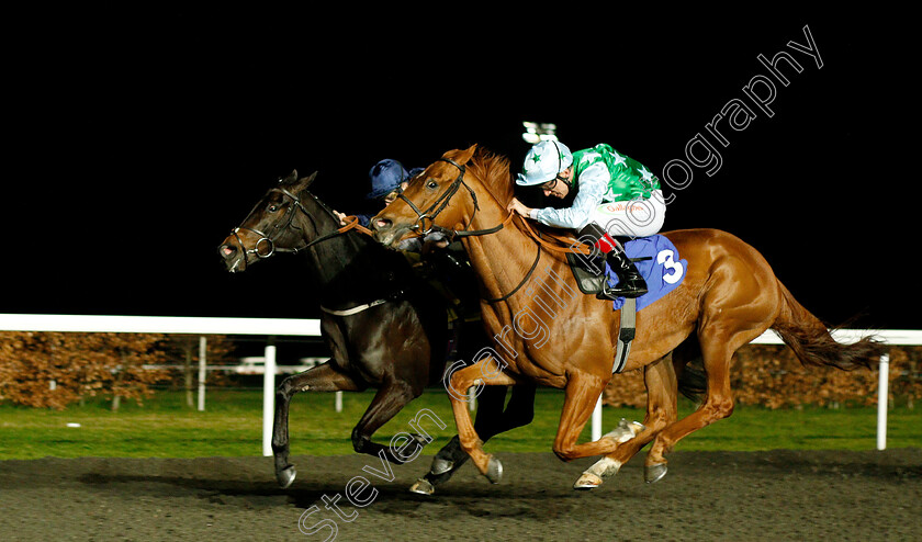 Crossing-The-Line-0002 
 CROSSING THE LINE (farside, David Probert) beats GLENDEVON (nearside) in The 32Red British Stallion Studs EBF Conditions Stakes
Kempton 23 Mar 2019 - Pic Steven Cargill / Racingfotos.com