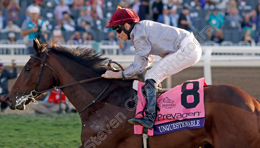 Unquestionable-0001 
 UNQUESTIONABLE (Ryan Moore) wins The Breeders' Cup Juvenile Turf
Santa Anita 3 Nov 2023 - Pic Steven Cargill / Racingfotos.com