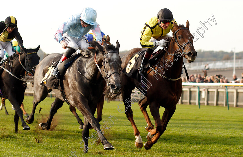 Pattie-0004 
 PATTIE (right, Gerald Mosse) beats CONTRIVE (left) in The AR Legal Fillies Handicap
Newmarket 24 Oct 2018 - Pic Steven Cargill / Racingfotos.com