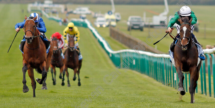 Limato-0002 
 LIMATO (right, Harry Bentley) beats MASSAAT (left) in The Godolphin Stud And Stable Staff Awards Challenge Stakes Newmarket 13 Oct 2017 - Pic Steven Cargill / Racingfotos.com