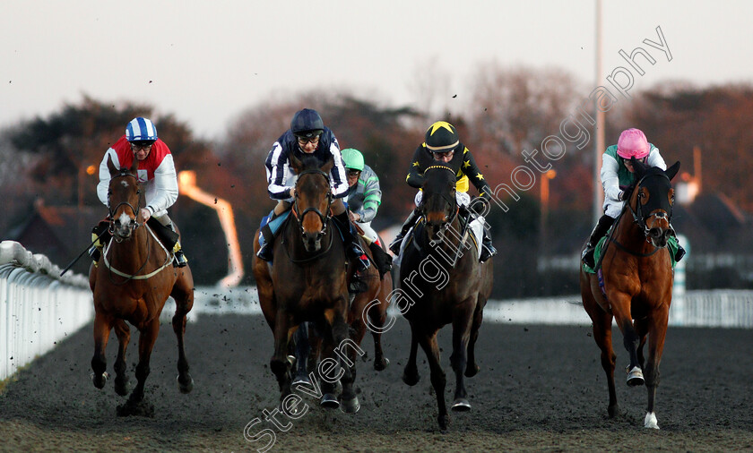 Kyllachy-Gala-0006 
 KYLLACHY GALA (2nd left, Gabriele Malune) beats PACTOLUS (2nd right) STAR ARCHER (right) and FIRE FIGHTING (left) in The 32Red Handicap Kempton 7 Mar 2018 - Pic Steven Cargill / Racingfotos.com