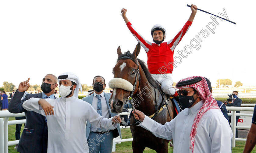 Simsir-0016 
 SIMSIR (Lee Newman) after winning The Bahrain International Trophy
Rashid Equestrian & Horseracing Club, Bahrain, 20 Nov 2020 - Pic Steven Cargill / Racingfotos.com