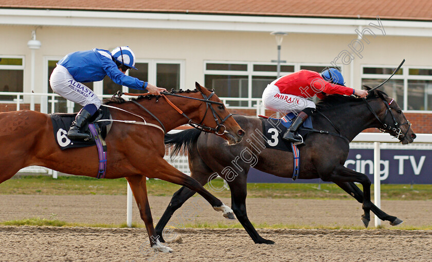 Fundamental-0008 
 FUNDAMENTAL (Robert Havlin) beats QAADER (left) in The Woodford Reserve Cardinal Conditions Stakes
Chelmsford 1 Apr 2021 - Pic Steven Cargill / Racingfotos.com