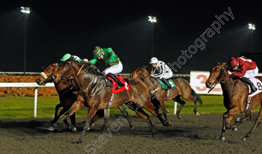 Veena-0001 
 VEENA (Oisin Murphy) beats MAGIC MIRROR (right) in The 100% Profit Boost At 32Redsport.com Fillies Handicap Kempton 20 Dec 2017 - Pic Steven Cargill / Racingfotos.com