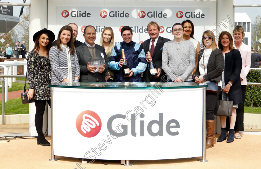 Indefatigable-0008 
 Presentation to Paul Webber, Gavin Sheehan and owners for The Glide Mares Novices Hurdle won by INDEFATIGABLE
Cheltenham 18 Apr 2019 - Pic Steven Cargill / Racingfotos.com