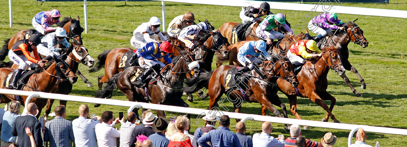 Celsius-0003 
 CELSIUS (yellow cap, Jack Mitchell) beats ANCIENT TIMES (2) and TEES SPIRIT (5) in The Moet & Chandon Handicap
Newmarket 8 Jul 2022 - Pic Steven Cargill / Racingfotos.com