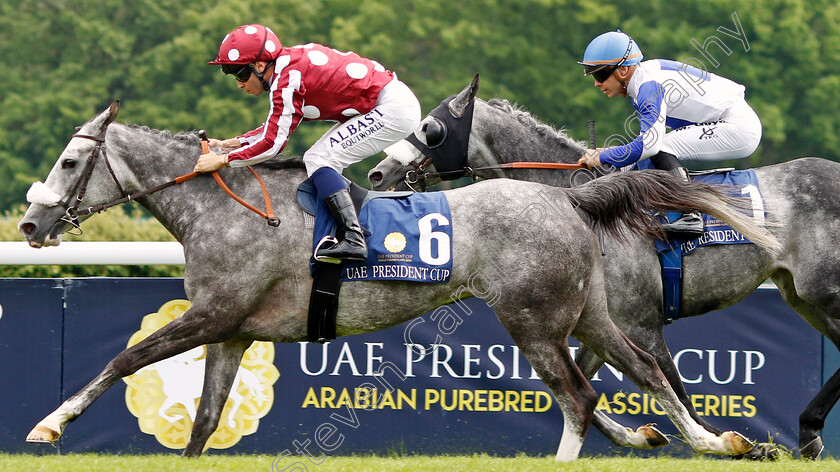 Al-Doha-0001 
 AL DOHA (Mickael Barzalona) wins The President Of The UAE Cup for Purebred Arabians
Longchamp 12 May 2024 - Pic Steven Cargill / Racingfotos.com