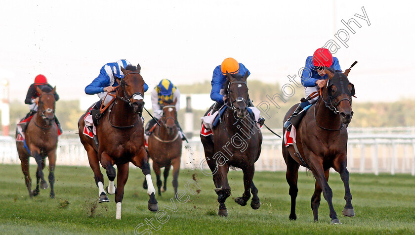 Jungle-Cat-0002 
 JUNGLE CAT (right, William Buick) beats ERTIJAAL (left) in The Nad Al Sheba Turf Sprint Meydan Dubai 10 Mar 2018 - Pic Steven Cargill / Racingfotos.com