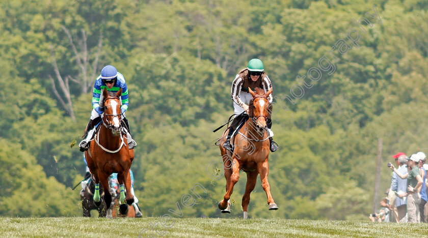 Three-Kingdoms-0003 
 THREE KINGDOMS (right, Kieran Norris) beats SCHOODIC (left) in The Bright Hour Handicap Hurdle at Percy Warner Park, Nashville 12 May 2018 - Pic Steven Cargill / Racingfotos.com