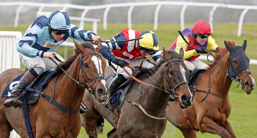 Potters-Corner-0002 
 POTTERS CORNER (centre, Jack Tudor) beats ACCORDINGTOGINO (left) in The Chepstow For Kubota Mini Diggers Handicap Hurdle
Chepstow 7 Dec 2019 - Pic Steven Cargill / Racingfotos.com