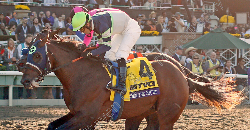 Storm-The-Court-0004 
 STORM THE COURT (Flavien Prat) wins The Breeders' Cup Juvenile
Santa Anita USA 1 Nov 2019 - Pic Steven Cargill / Racingfotos.com