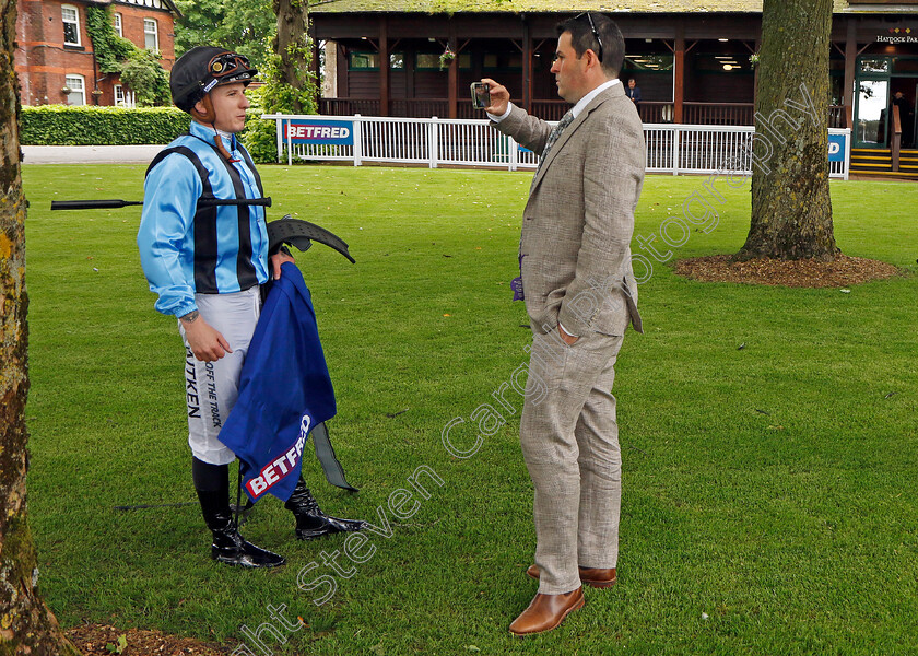 Mitchell-Aitken-and-Henry-Dwyer-0001 
 Mitchell Aitken (left) talks to trainer Henry Dwyer (right) after ASFOORA raced in the Temple Stakes
Haydock 25 May 2024 - Pic Steven Cargill / Racingfotos.com