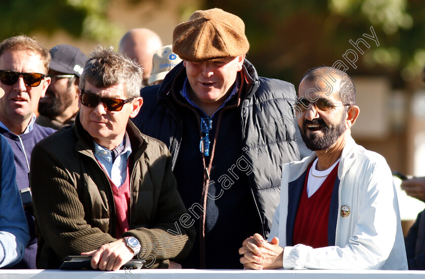 Sheikh-Mohammed-0002 
 Sheikh Mohammed with Simon Crisford and David Loder at Tattersalls Yearling Sale Book1
Newmarket 9 Oct 2018 - Pic Steven Cargill / Racingfotos.com